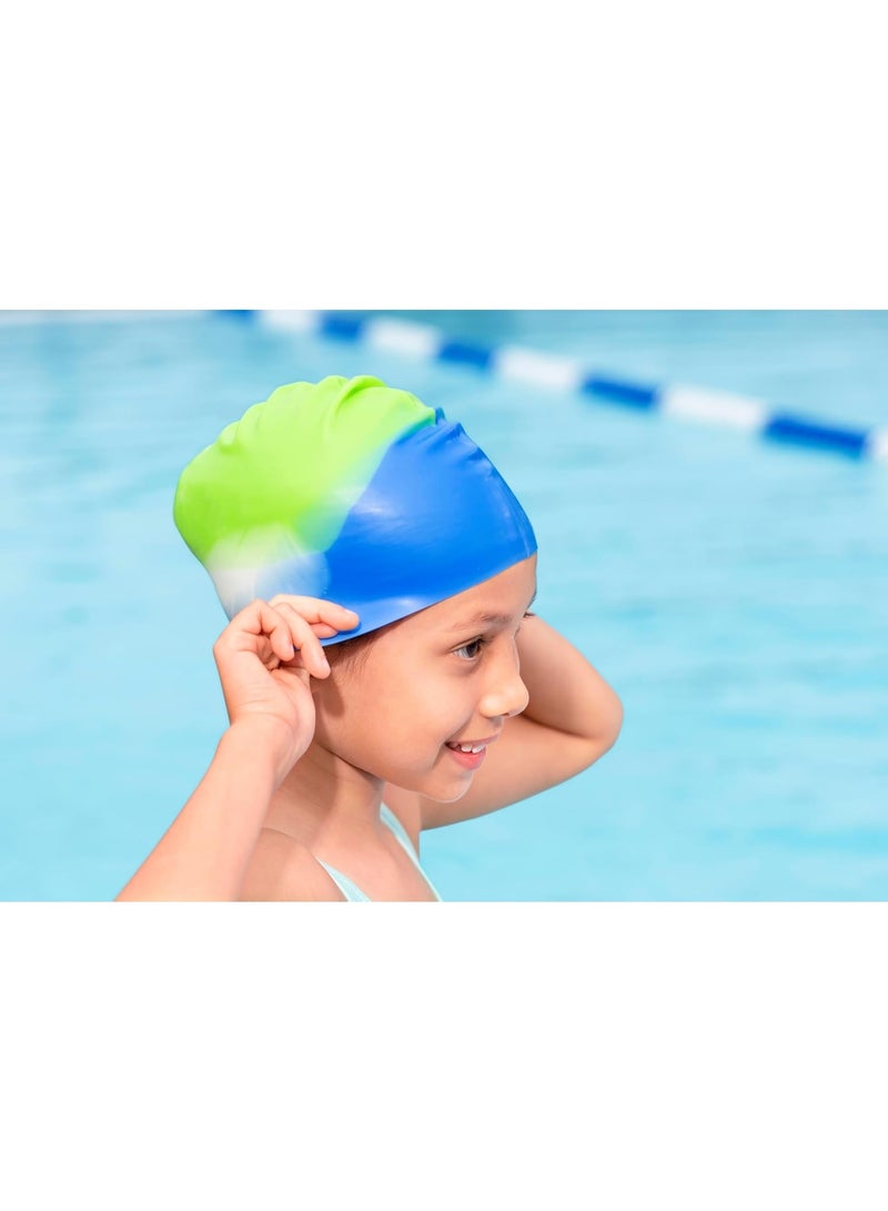 Bestway Lil' Color Wave Swimming Cap 3+ Years Silicone Child Size Bright Colours 100% Latex and PVC Free 1 Piece - Image 5